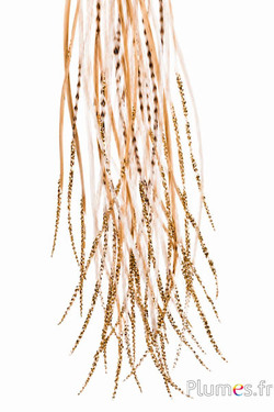 Haan grizzly - 17-20 cm met glitter - crème natuurlijk
